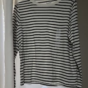 Old Navy Black and White Striped Shirt